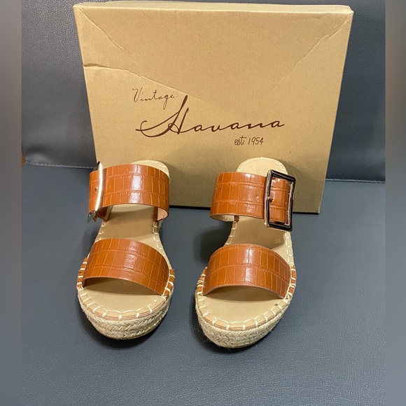 NIB Vintage Havana Robin Wedge Sandals - Picture 2 of 5